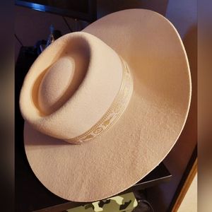 Lack of Colour Juno Boater Wool Women's Hat with Brocade Ribbon Trim